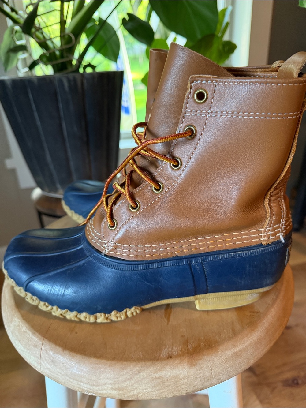 Woman’s Two-Tone The original Bean boots LL bean Brown & Navy Duck Boots